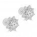 2.35 ct Round Cut Diamond Stud Earrings in Screw Back